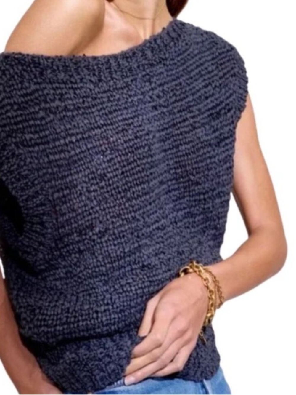 Brochu Walker CAI Suede Ribbon Top - Navy